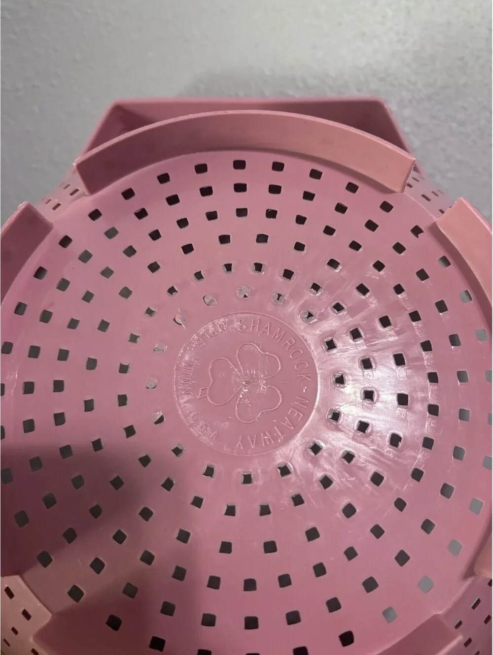 Shamrock Neatway Dusty Pink Rose Vintage Colander MCM